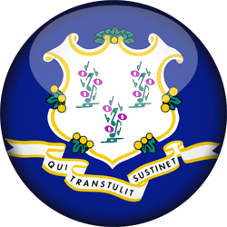Flag of Connecticut - 3D Round