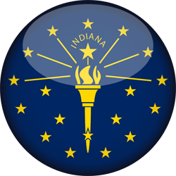 Flag of Indiana - 3D Round