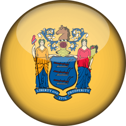 Flag of New Jersey - 3D Round