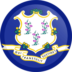 Flag of Connecticut - Button Round