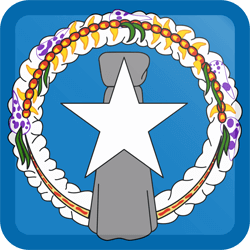 Flag of Northern Mariana Islands - Button Square