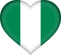 Flag of Nigeria - Heart 3D