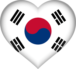 Flag of South Korea - Heart 3D