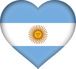 Flag of Argentina - Heart 3D