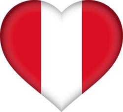 Flag of Peru - Heart 3D
