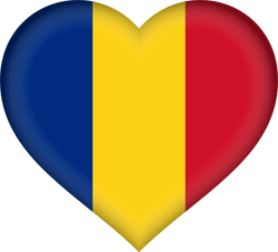 Flag of Romania - Heart 3D