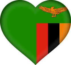 Flag of Zambia - Heart 3D