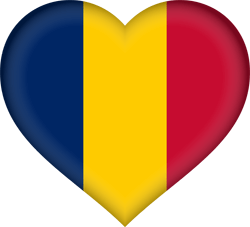 Flag of Chad - Heart 3D