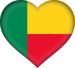 Flag of Benin - Heart 3D