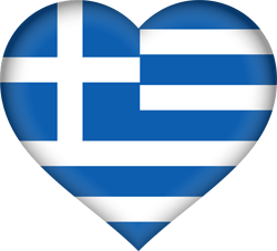 Flag of Greece - Heart 3D