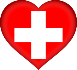 Flag of Switzerland - Heart 3D