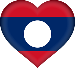 Flag of Laos - Heart 3D