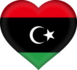 Flag of Libya - Heart 3D