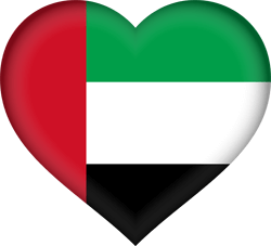 Flag of the United Arab Emirates - Heart 3D