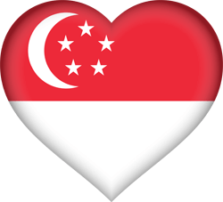 Flag of Singapore - Heart 3D