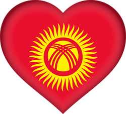 Flag of Kyrgyzstan - Heart 3D