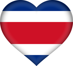 Flag of Costa Rica - Heart 3D