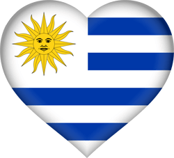 Flag of Uruguay - Heart 3D