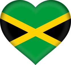 Flag of Jamaica - Heart 3D