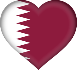 Flag of Qatar - Heart 3D