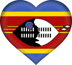 Flag of Swaziland - Heart 3D