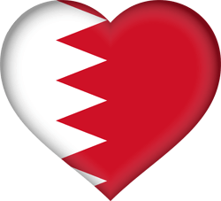 Flag of Bahrain - Heart 3D