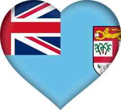 Flag of Fiji - Heart 3D