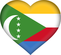 Flag of Comoros - Heart 3D