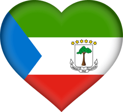 Flag of Equatorial Guinea - Heart 3D
