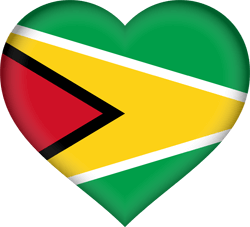 Flag of Guyana - Heart 3D