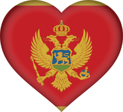 Flag of Montenegro - Heart 3D