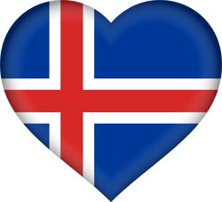 Flag of Iceland - Heart 3D