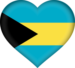 Flag of the Bahamas - Heart 3D