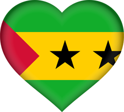 Flag of São Tomé and Príncipe - Heart 3D