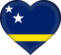 Flag of Curacao - Heart 3D