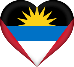 Flag of Antigua and Barbuda - Heart 3D