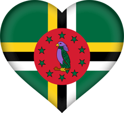 Flag of Dominica - Heart 3D