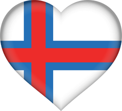 Flag of the Faroe Islands - Heart 3D