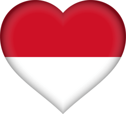 Flag of Monaco - Heart 3D