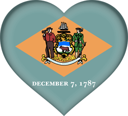 Flag of Delaware - Heart 3D