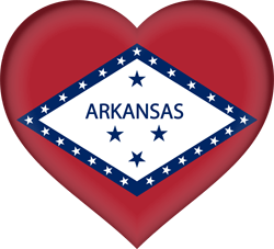 Flag of Arkansas - Heart 3D