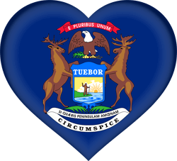 Flag of Michigan - Heart 3D