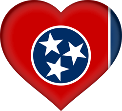 Flag of Tennessee - Heart 3D