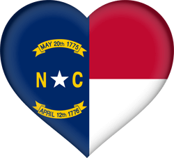 Flag of North Carolina - Heart 3D